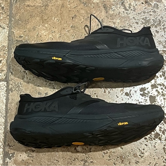 Hoka Transport Black Walking Running Trail Sneakers